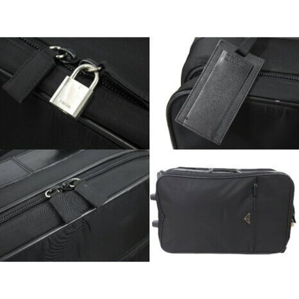 Prada Carry Bag Double Casters Triangle Logo Black - Picture 5 of 8
